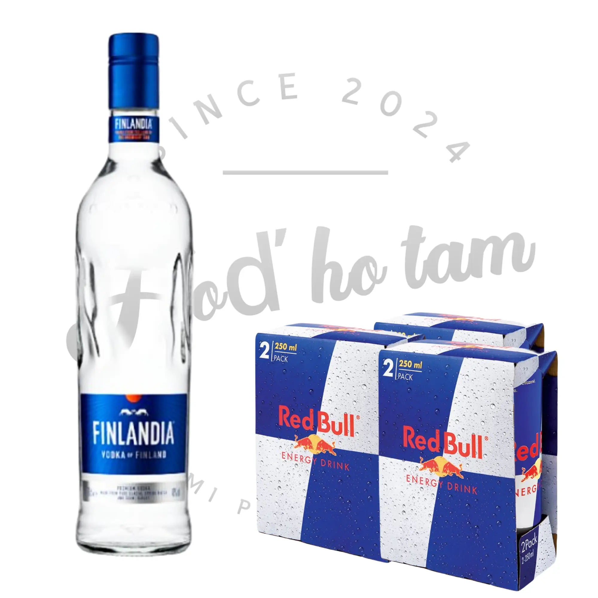 Finlandia Vodka 1l, 6 ks Red Bull 0,25l