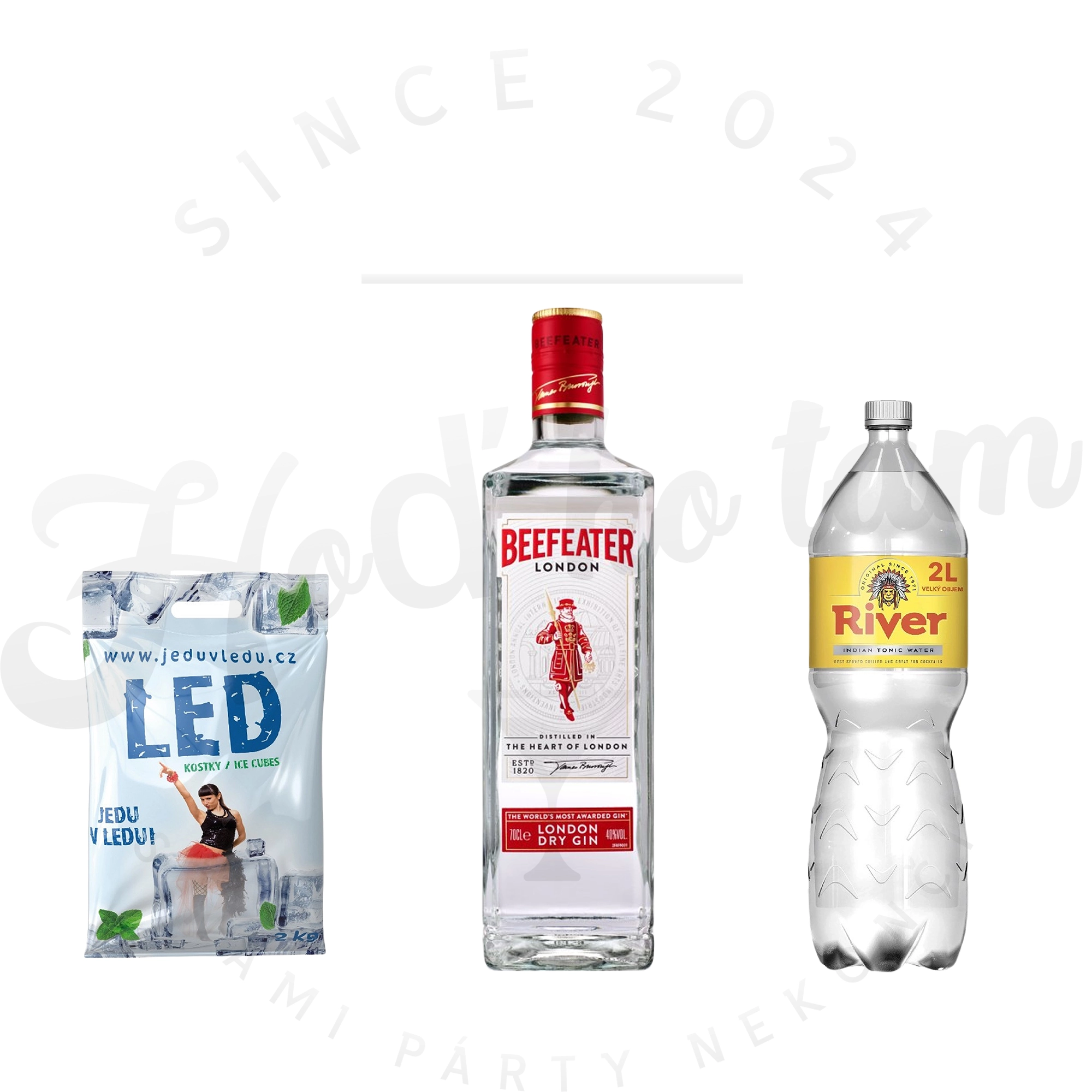 GIN BEEFEATER 0,7l, LED 2Kg, River tonic 2l  ZDARMA