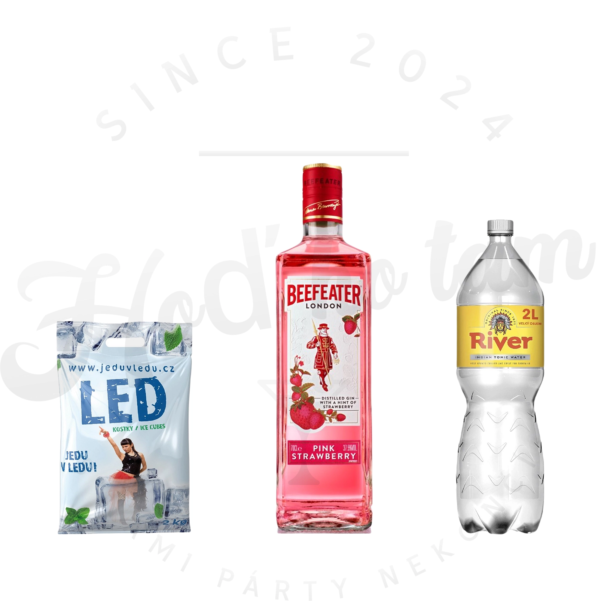 GIN BEEFEATER PINK 0,7l, LED 2Kg, River tonic 2l ZDARMA