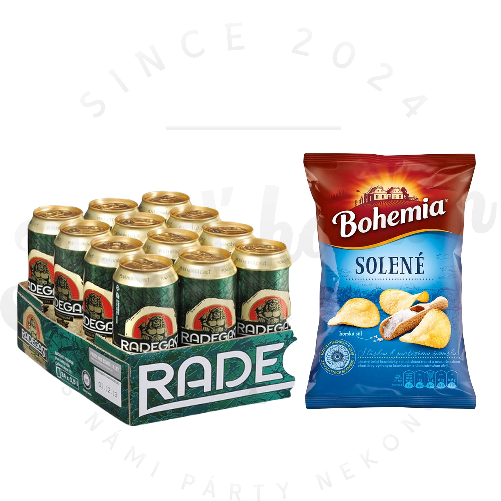 Radegast 12% plech 12 ks, Bohemia chips 60g  ZDARMA